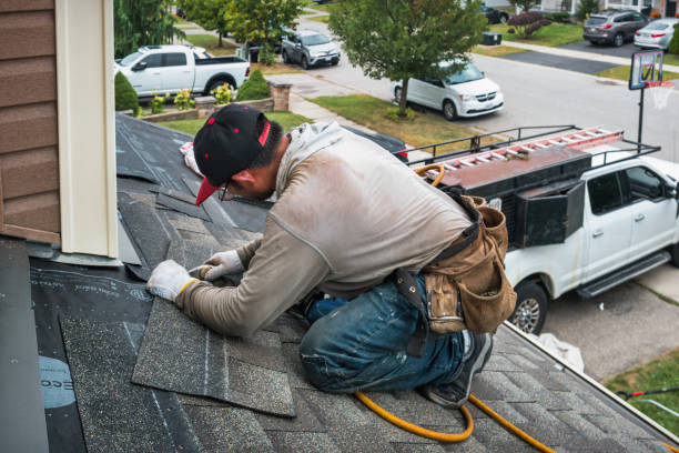 Professional Hail Damage Roof Repair technician working in Manassas, VA